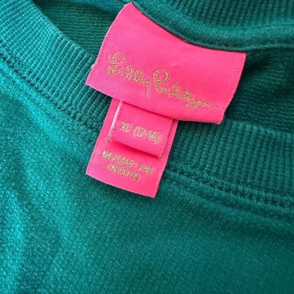 Lilly Pulitzer Girls Mini Beach Comber Crewneck Sweatshirt Evergreen 12-14 y - Picture 4 of 7